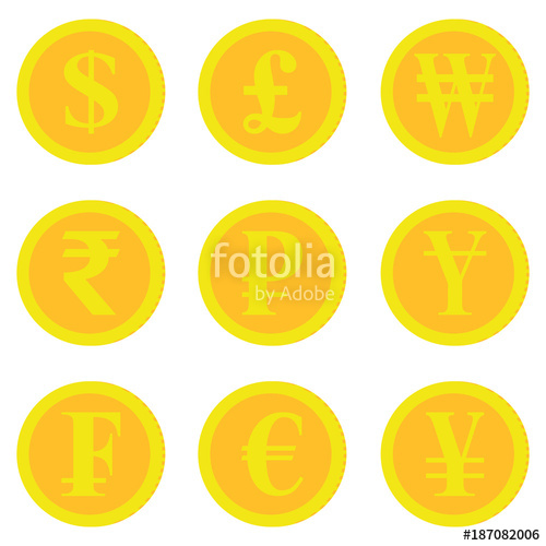 500x500 Currency Cion Famous Golden Currency Cion Stock Image