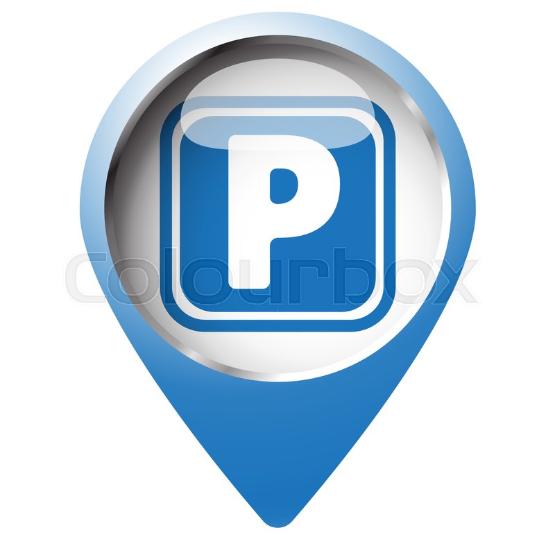 800x800 Map Pin Symbol With Parking Icon Blue Stock Vector Colourbox