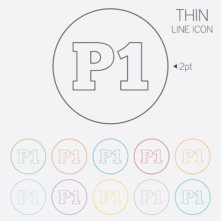 450x450 Parking First Floor Sign Icon Car Parking Symbol Thin Line