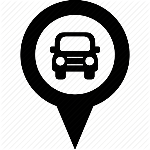 512x512 Car, Circle, Distance, Map, Parking, Pin, Route Icon