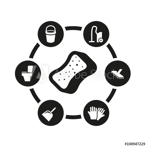 500x500 Vector Black Cleaning Icon Set Cleaning Icon Object, Cleaning