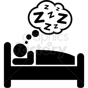 300x300 Black And White Person Sleeping In Bed Icon Vector Clipart