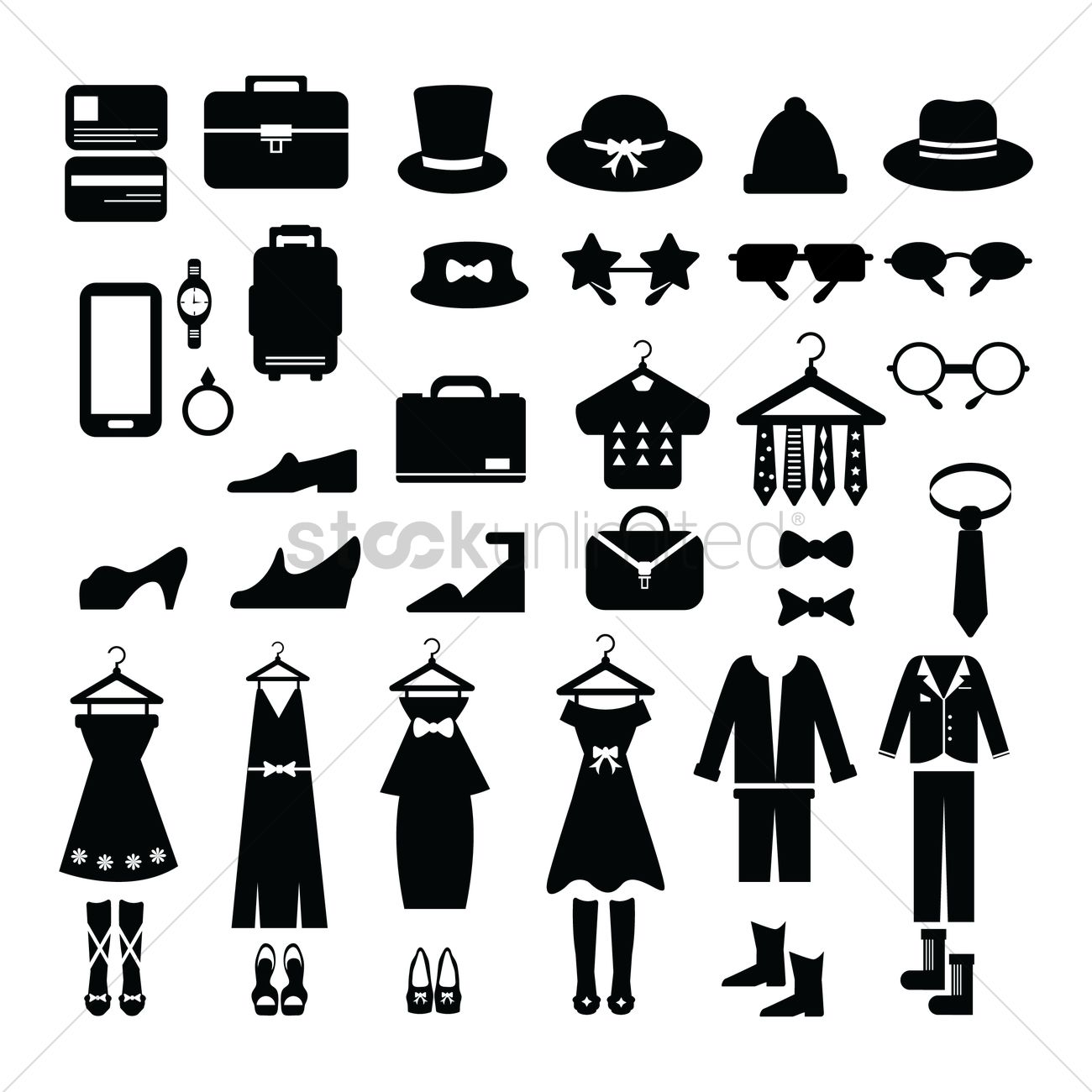 1300x1300 Clothing Icon Collection Vector Image