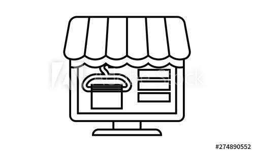 500x300 Online Clothing Store Line Icon Linear Vector Image