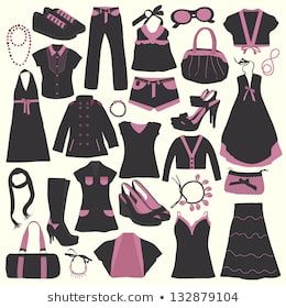 260x280 Elements Of Clothing Store Icon Vector Illustrations