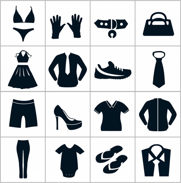 593x600 Black Department Store Clothing Icons Free Vector In Adobe