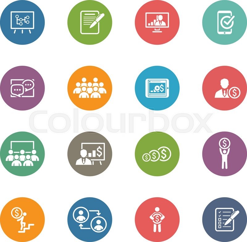 800x784 Business Coaching Icon Set Online Stock Vector Colourbox