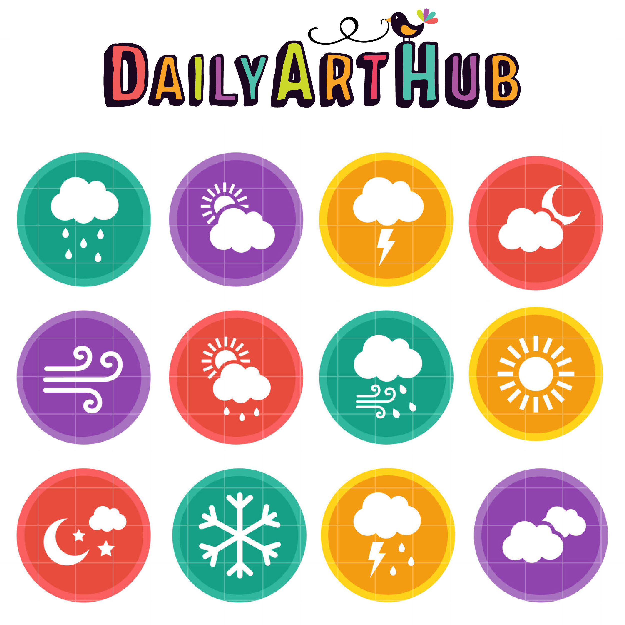 2499x2499 Weather Icon Collage Clip Art Set Daily Art Hub Free Clip Art