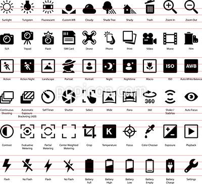 400x363 Camera Settings Icon Set