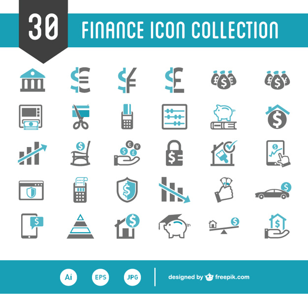 626x626 Finance Icon Collection Vector Free Download