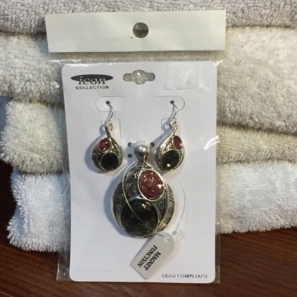 580x580 Icon Collection Jewelry Nwt Druzy Pendant Earrings Set Poshmark