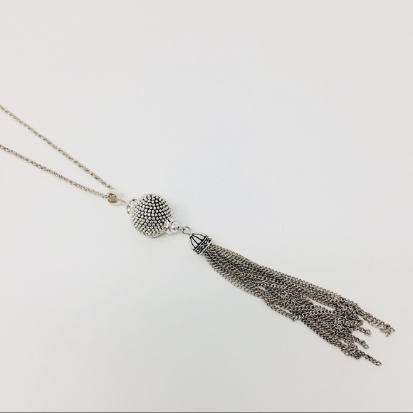 580x580 Icon Collection Jewelry Nwt Long Silver Tassel Necklace Poshmark