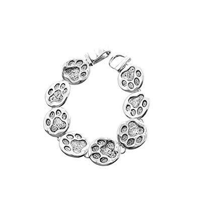 395x395 Icon Collection Antiqued Silver Linked Paw Print