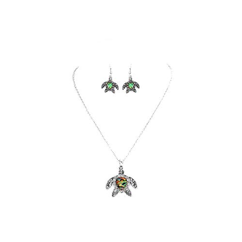 500x500 Icon Collection Antiqued Silver Sea Turtle Pendant