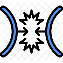 256x256 Collision Icon Of Colored Outline Style