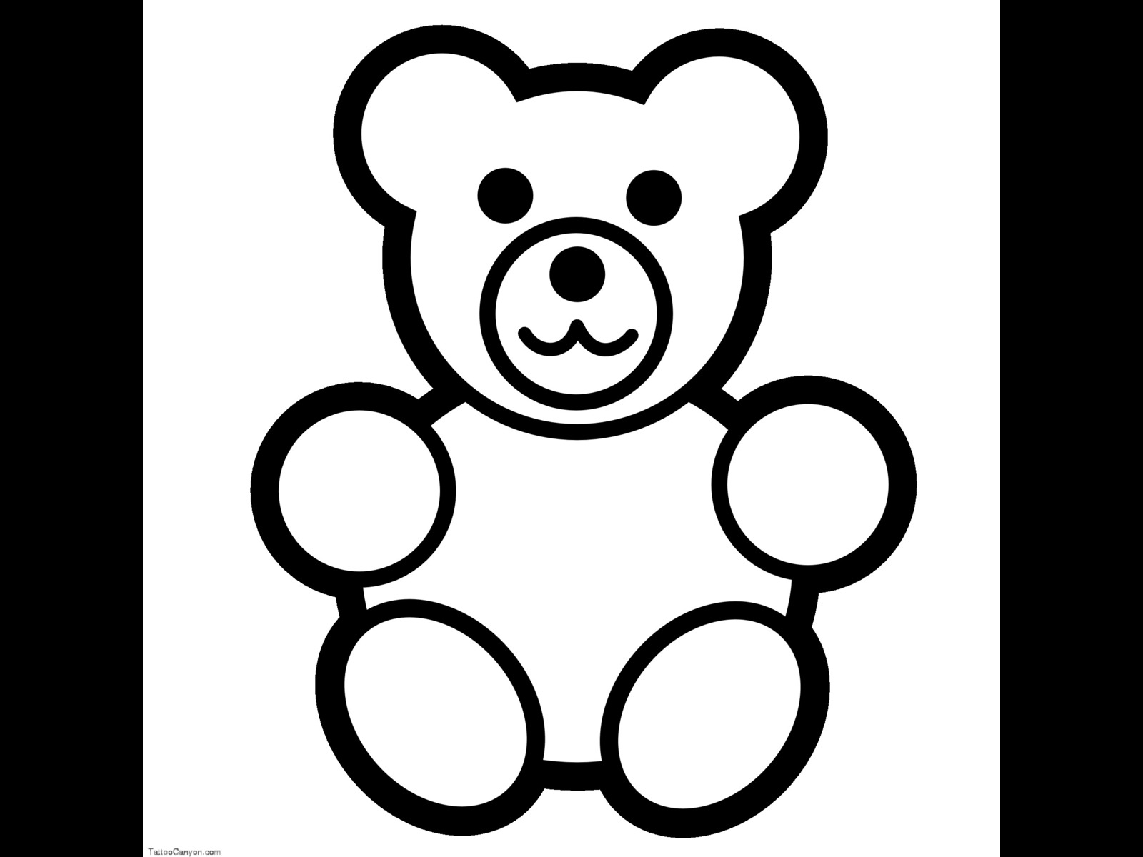 1600x1200 Teddy Bear Icon Black White Line Art Tatoo Tattoo Coloring Book