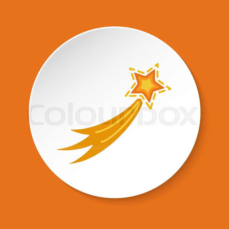 800x800 Comet Icon In Flat Style On Round Stock Vector Colourbox