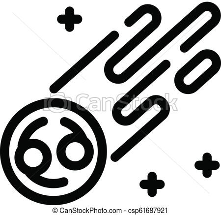 450x437 Flying Comet Icon, Outline Style Flying Comet Icon Outline