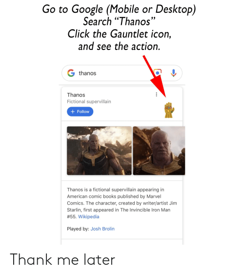 500x564 Go To Google Mobile Or Desktop Search Thanos Click The Gauntlet