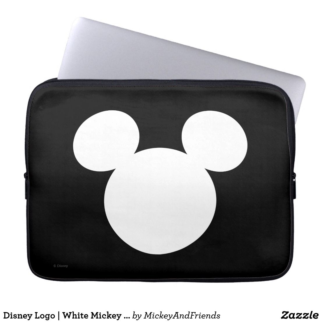 1106x1106 Disney Logo White Mickey Icon Computer Sleeve