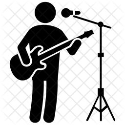 256x256 Concert Singer Icon Of Glyph Style