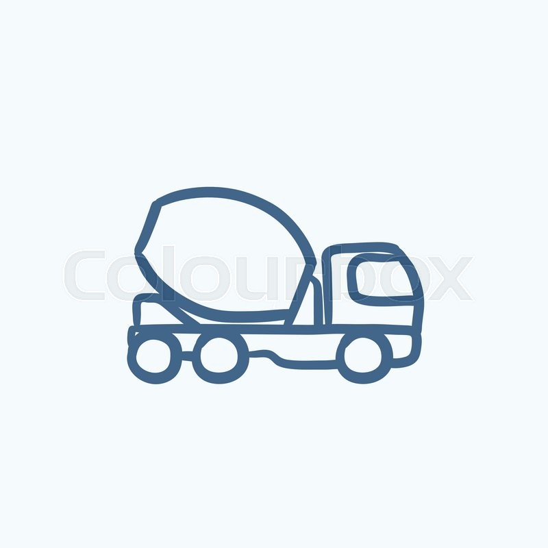 800x800 Concrete Mixer Truck Vector Sketch Stock Vector Colourbox
