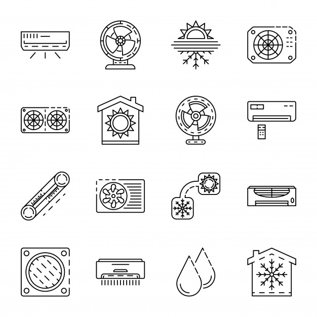 626x626 Conditioner Icon Set Outline Set Of Conditioner Vector Icons