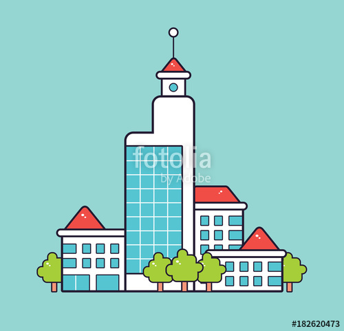 500x481 City Apartment Buildings Condominium Icon Stock Image