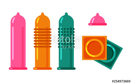 500x319 Vector Condom And Packages Icon Contraception Concept Different