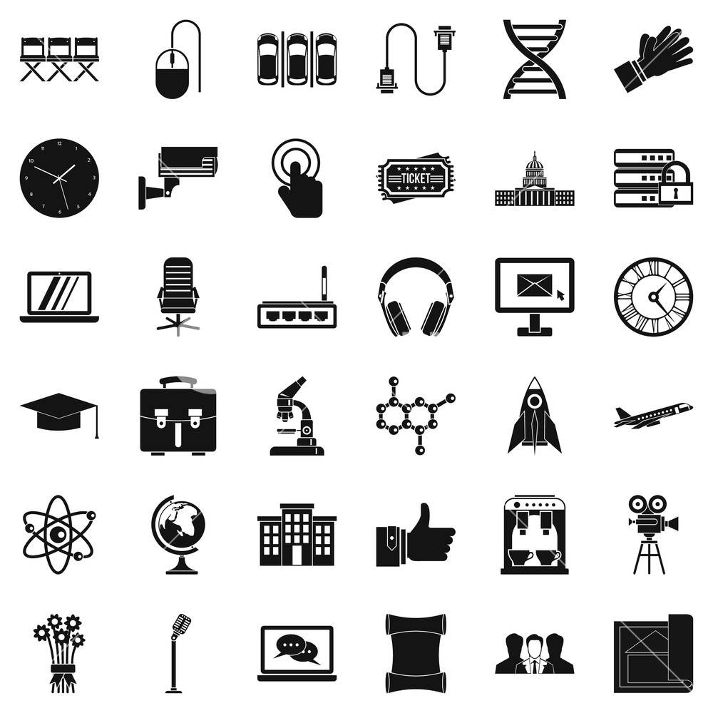 1000x1000 Science Conference Icons Set Simple Style Of Science