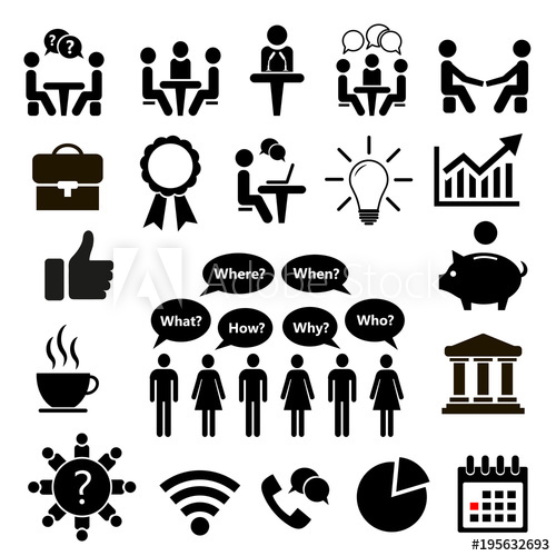 500x500 Set Of Icons For Business Icon Conference Vector Illustration