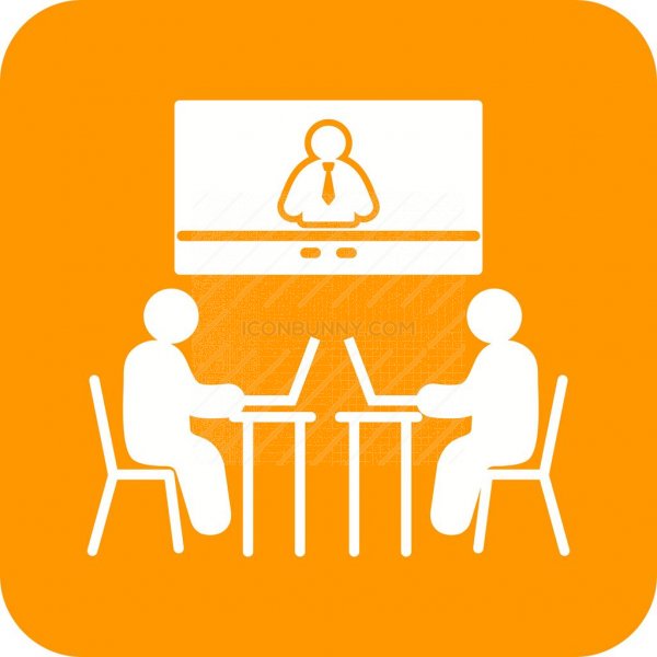 600x600 Video Conference Flat Round Corner Icon