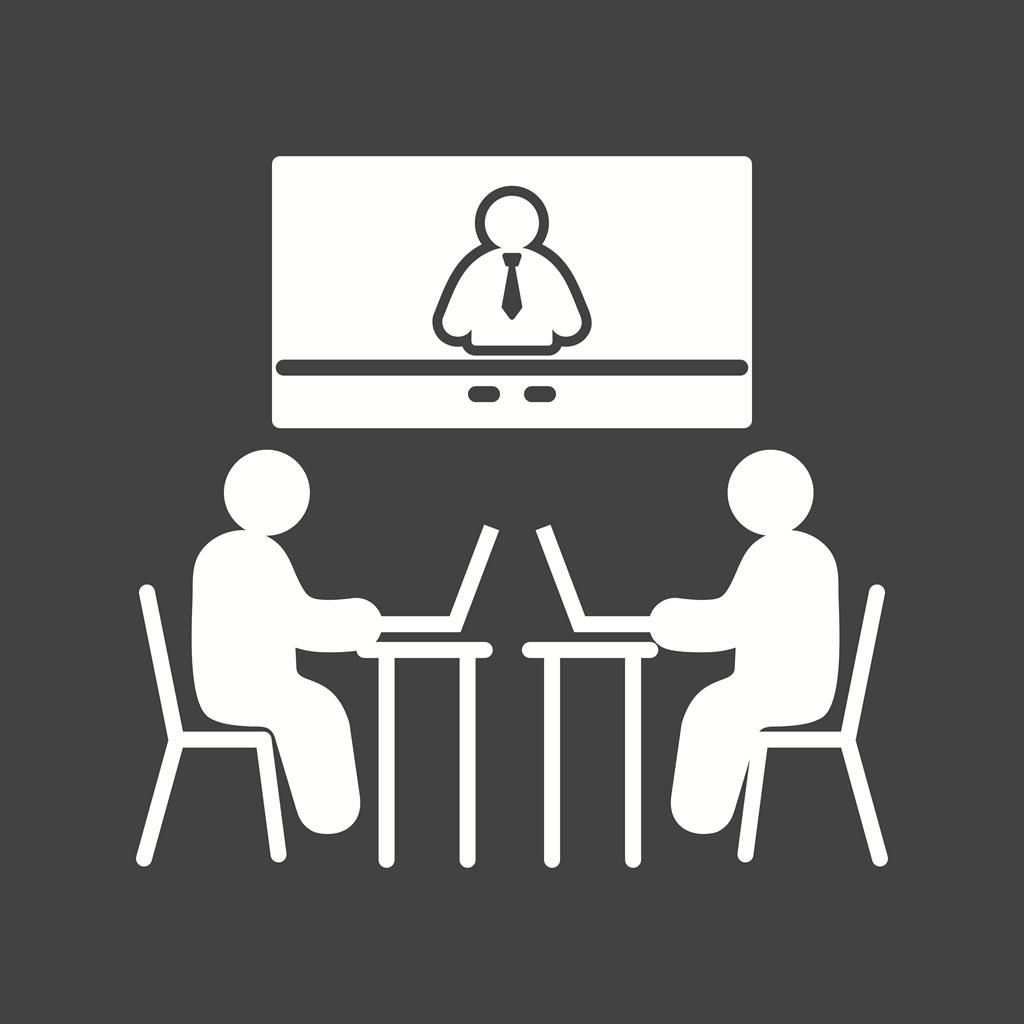 1024x1024 Video Conference Glyph Inverted Icon