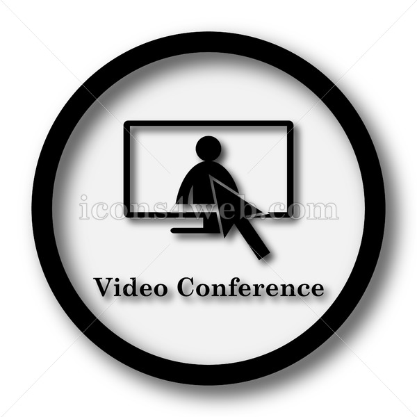 600x600 Video Conference Simple Icon Video Conference Simple Button