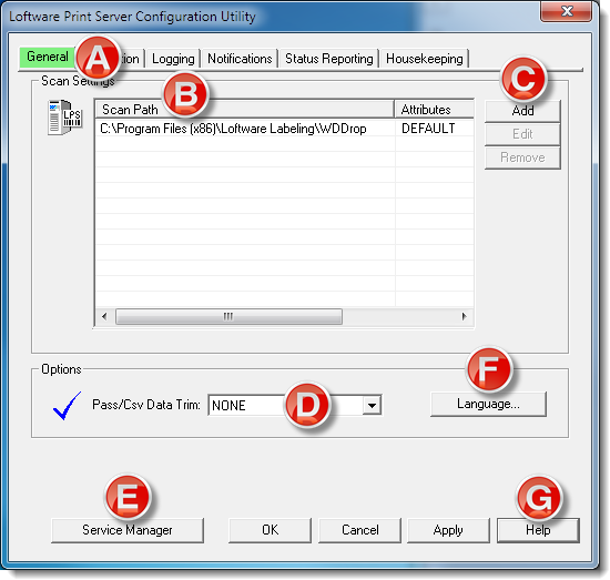 550x523 Configuration Utility General Tab