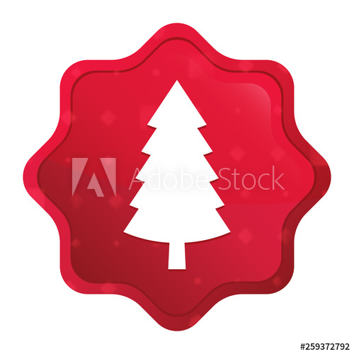 Evergreen Conifer Pine Tree Icon Misty Rose Red Starburst Sticker 500x500 Evergreen Conifer Pine Tree Icon Misty Rose Red Starburst Sticker