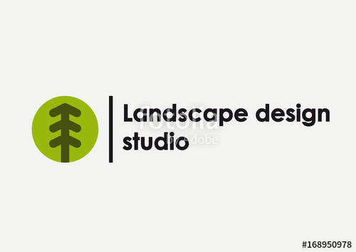 Landscape Design Studio Logo Conifer Tree Icon Stock Image 500x354 Landscape Design Studio Logo Conifer Tree Icon Stock Image