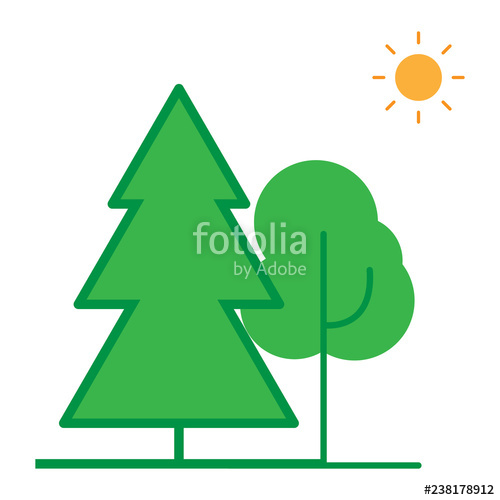 500x500 Spruce Icon Vector Illustration Of Christmas Tree Conifer Tree