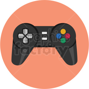 300x300 Game Controller Icon With Peach Circle Background Clipart Royalty