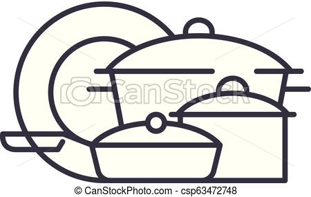 450x285 Cookware Line Icon Concept Cookware Vector Linear Illustration