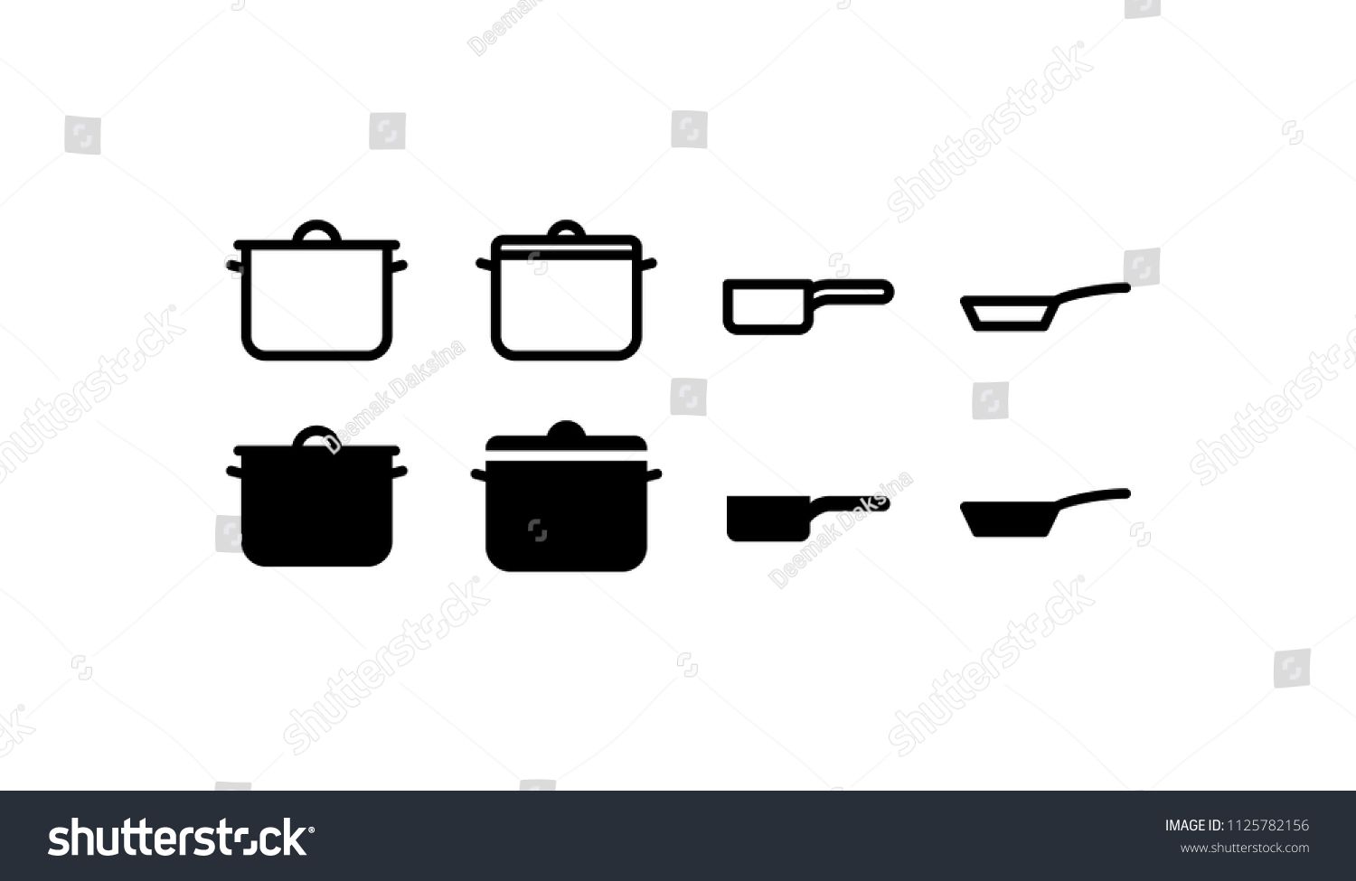 1500x975 Pot Pan Icon Set Pot, Pan, Kitchen, Cooking, Kitchenware