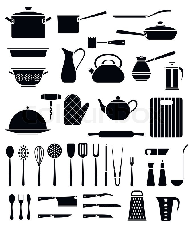 667x800 Set Of Kitchen Utensil And Collection Stock Vector Colourbox