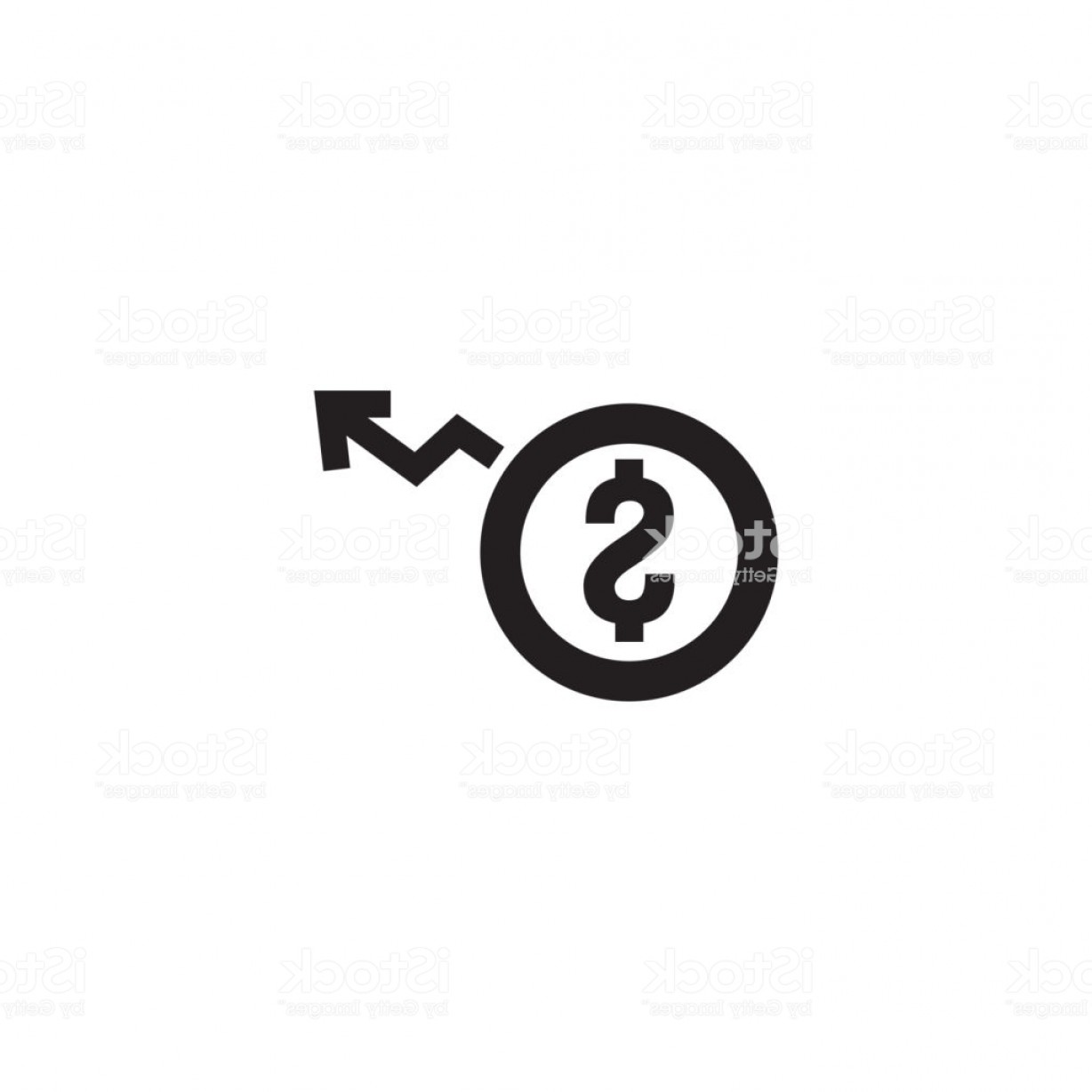 1228x1228 Dollar Increase Icon Money Symbol With Arrow Stretching Rising Up