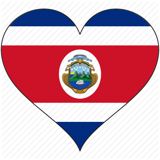 512x512 Costa Rica, Flag, Heart, National, North America Icon