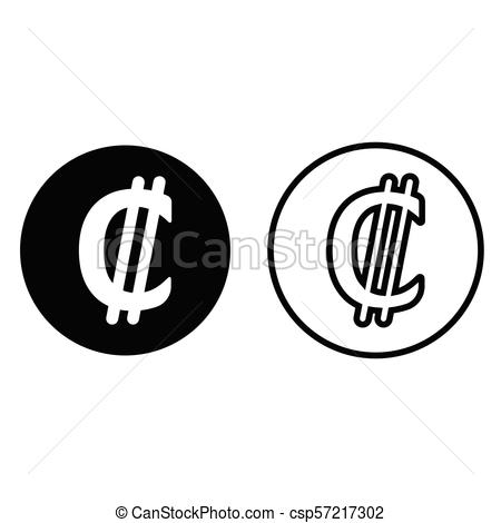 450x470 Costa Rica Colon Currency Symbol Icon, Isolated On White Background