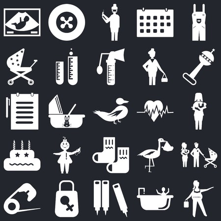 450x450 Set Of Icons Such As Pregnancy, Shower, Crayons, Bag, Safety
