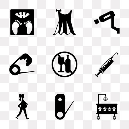 450x450 Set Of Simple Transparency Icons Such As Cradle, Safety Pin