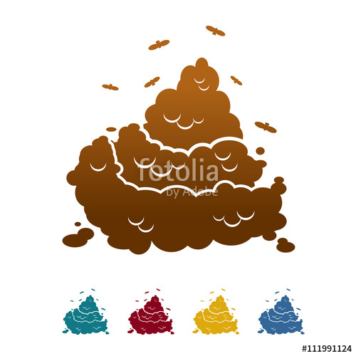500x500 Shit Icon Flat Style Brown Turd And Fly Offensive Piece Of Cra