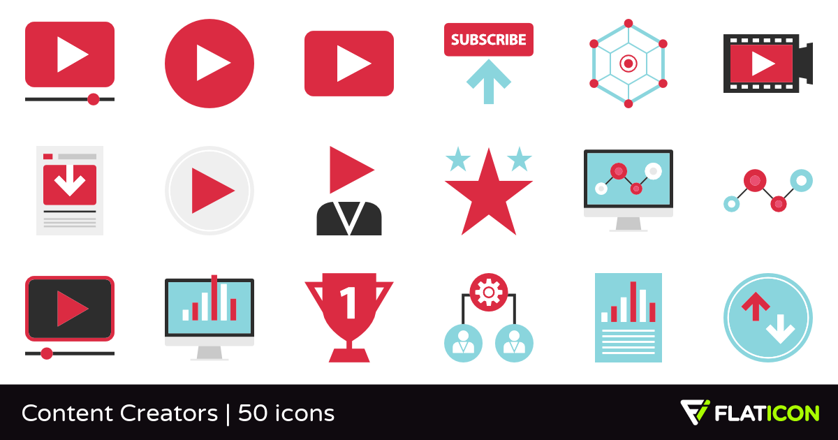 1200x630 Content Creators Free Icons