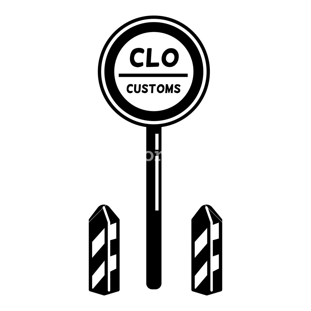 1000x1000 Custom Border Sign Icon Simple Illustration Of Custom Border Sign